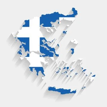 White Greece map on gray background, vector Illustrazione stock