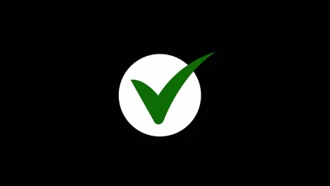 White Green check mark animated on round circle. approved icon. Video stock 302241349