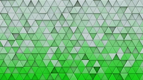 White green gradient triangles extruded 3D render loopable 4k UHD (3840x2160) Stock Footage 76594849