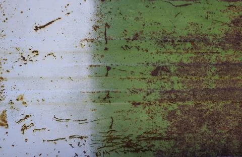 White-green stripes on a rusty surface Stock Photos