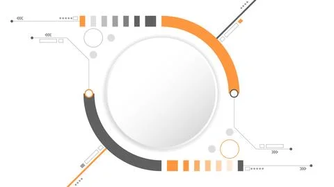 White grey circle technology background abstract. Stock Illustration