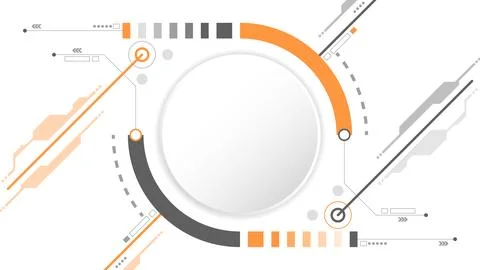 White grey circle technology background abstract. Stock Illustration