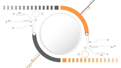 White grey circle technology background abstract. Stock Illustration