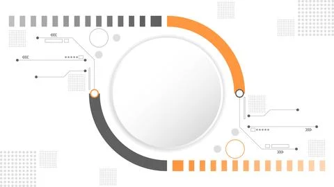 White grey circle technology background abstract. Stock Illustration