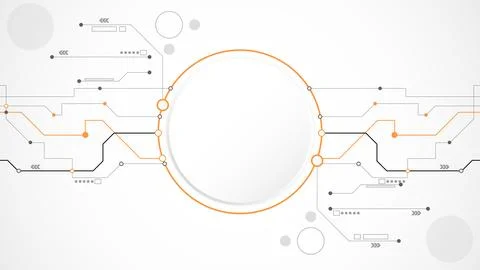 White grey circle technology background abstract. Illustrazione stock