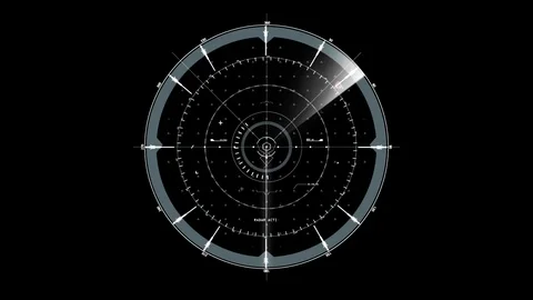 White Grey HUD Radar Interface Motion Graphic Element Stock Footage 93269000