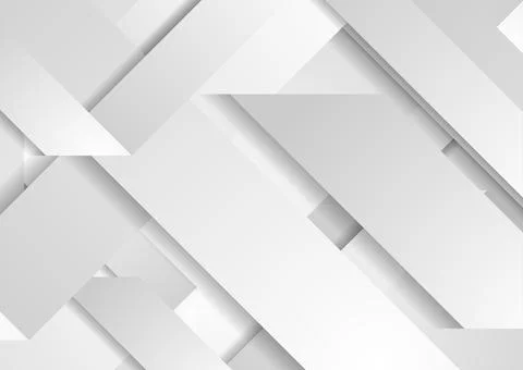 White grey paper elements abstract geometric background Stock Illustration
