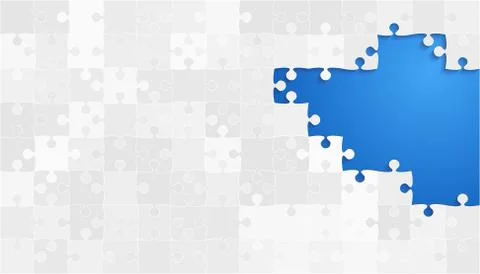 White Grey Puzzles Pieces - Vector Jigsaw 스톡 일러스트