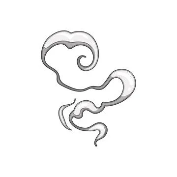 White grey smoke puff cloud vector illustration Stock Illustration