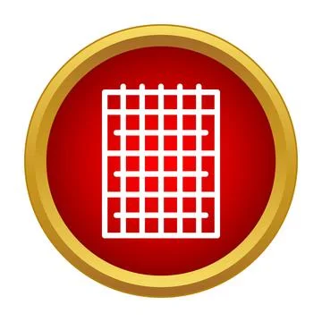 White grid icon on red round button Ilustración de archivo
