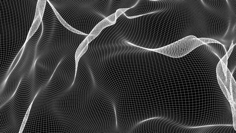 White grid is moving on a black background. abstract animation. 3d rendering Video stock 100410477