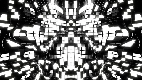 White Grid of Moving Squares Background VJ Loop l 4K Stock Footage 294930594
