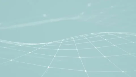 White grid structure undulates with glowing nodes 스톡 동영상 342217000