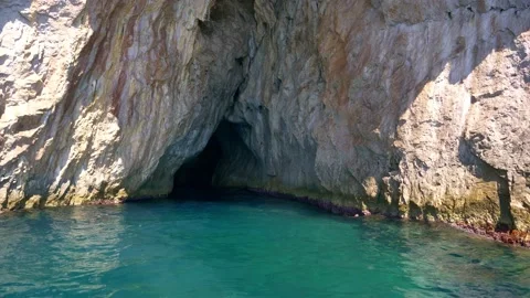 White Grotto or Cave on Capri Island Stock Footage 140911383