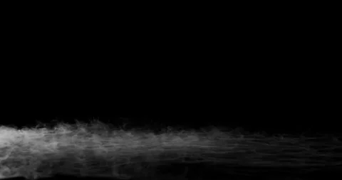 White ground smoke on black background 4k 60fps Stock Footage 277252886