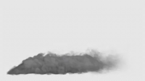 White ground smoke blowing looping on alpha background in 4K Vidéo 237611149