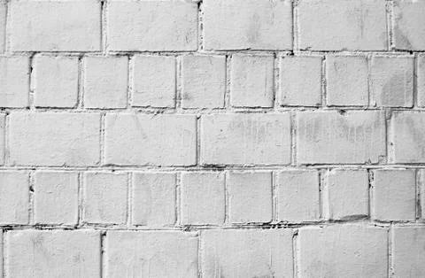 White grunge brick wall background Stock Illustration