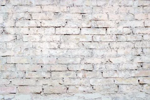 White grunge brick wall background. Empty texture Stock Photos