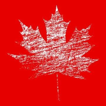 White grunge maple leaf イラスト素材