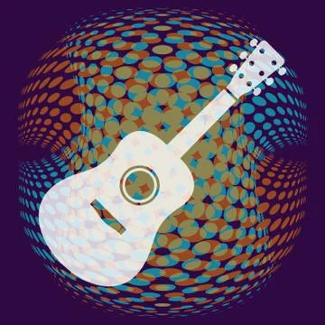 White guitar icon Illustration