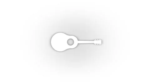 White guitar icon with shadow isolated on white background. Stock Footage 174104186