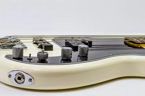 White Guitar Side Stock Photos