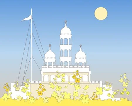 White gurdwara Stock Illustration