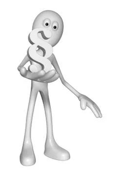 White guy with paragraph symbol - 3d illustration Illustrazione stock