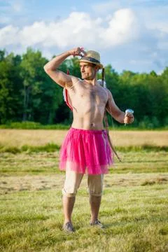 White guy with wings on his back. He displays bow with arrow. Cupid on Valent Stock Photos