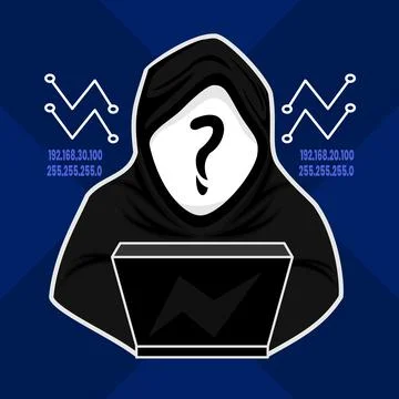 White hacker ilustration vector Stock Illustration