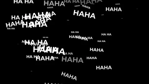 White HAHA text overlay animation with random falling motion. Stock Footage 333866984