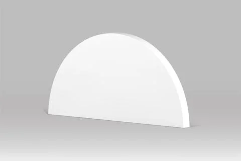 White half circle geometric shape isometric decor element 3d realistic vector Stock Illustration