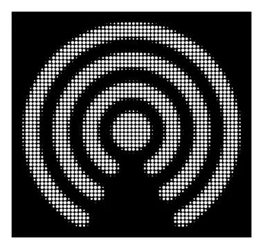 White Halftone Airdrop Source Icon Illustrazione stock