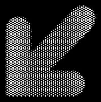 White Halftone Arrow Down Left Icon 库存插图