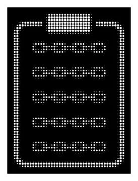 White Halftone Blockchain List Page Icon Stockillustratie
