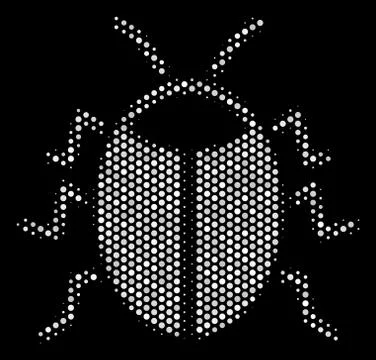 White Halftone Bug Icon Illustrazione stock