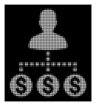 White Halftone Client Payments Icon Stock Illustration