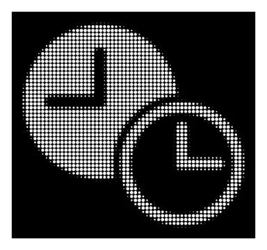 White Halftone Clocks Icon イラスト素材