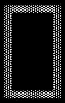 White Halftone Contour Rectangle Icon Illustrazione stock