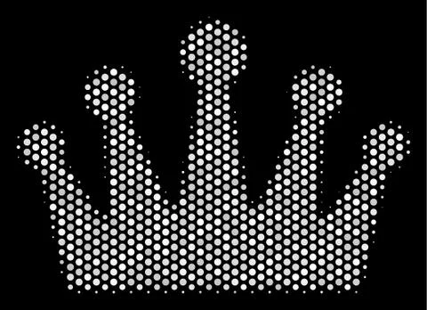 White Halftone Crown Icon 스톡 일러스트