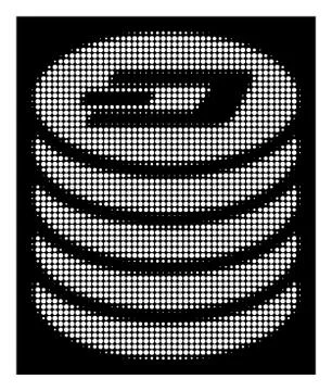 White Halftone Dash Coin Stack Icon イラスト素材