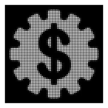 White Halftone Development Cost Icon Stock Illustration