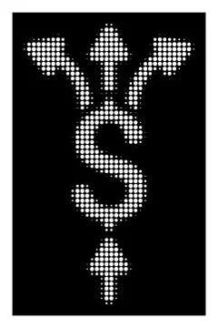 White Halftone Divide Payments Icon Stock Illustration