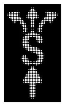 White Halftone Divide Payments Icon Stock Illustration