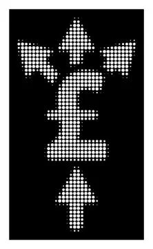 White Halftone Divide Pound Payment Icon Stock Illustration