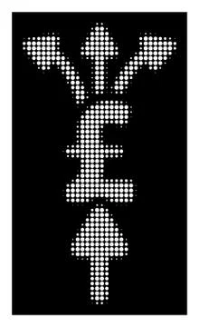 White Halftone Divide Pound Payments Icon Stock Illustration