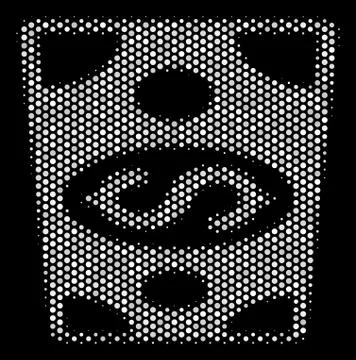 White Halftone Dollar Banknote Icon 스톡 일러스트