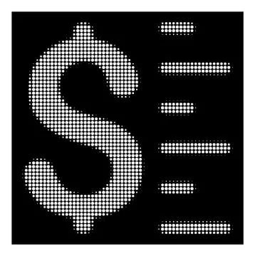White Halftone Dollar Value Icon Stock Illustration