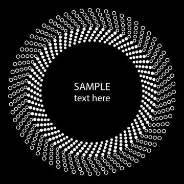 White halftone dots in abstract circle form Stock Illustration