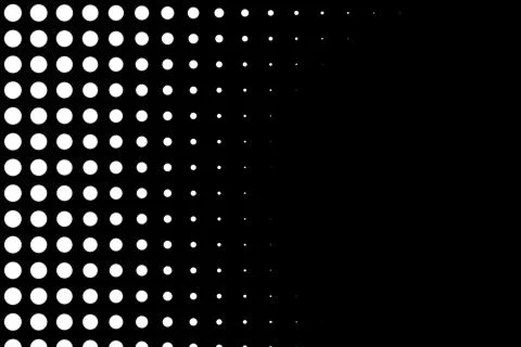 White Halftone Dots on Black Gradient Fade Stock Illustration